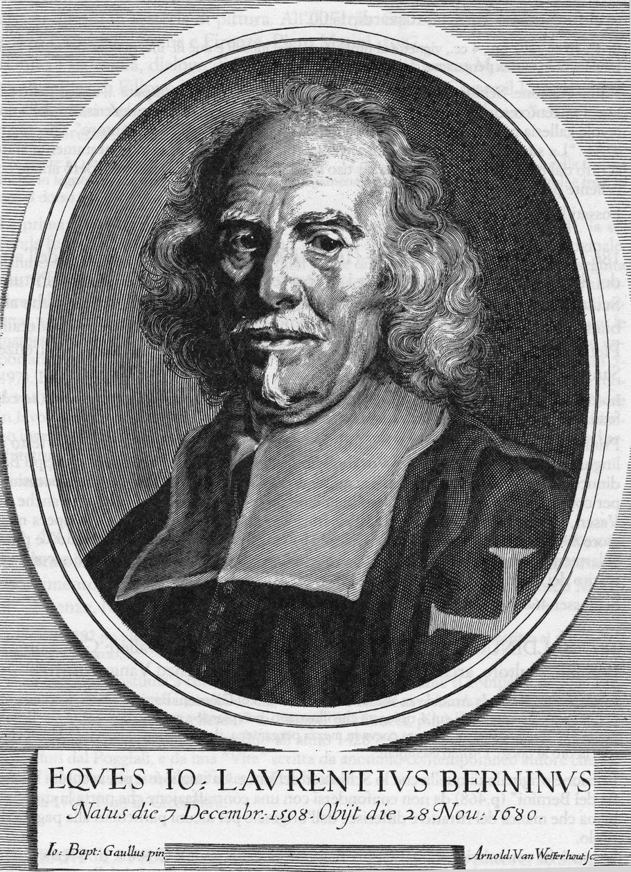 Portrét Gian Lorenzo (Gianlorenzo) Bernini známý jako The Bernini (1598-1680) (1598 - 1680), italský sochař, malíř a architekt. Rytina Arnolda Van Westerhouta z roku 1682. od Unknown artist