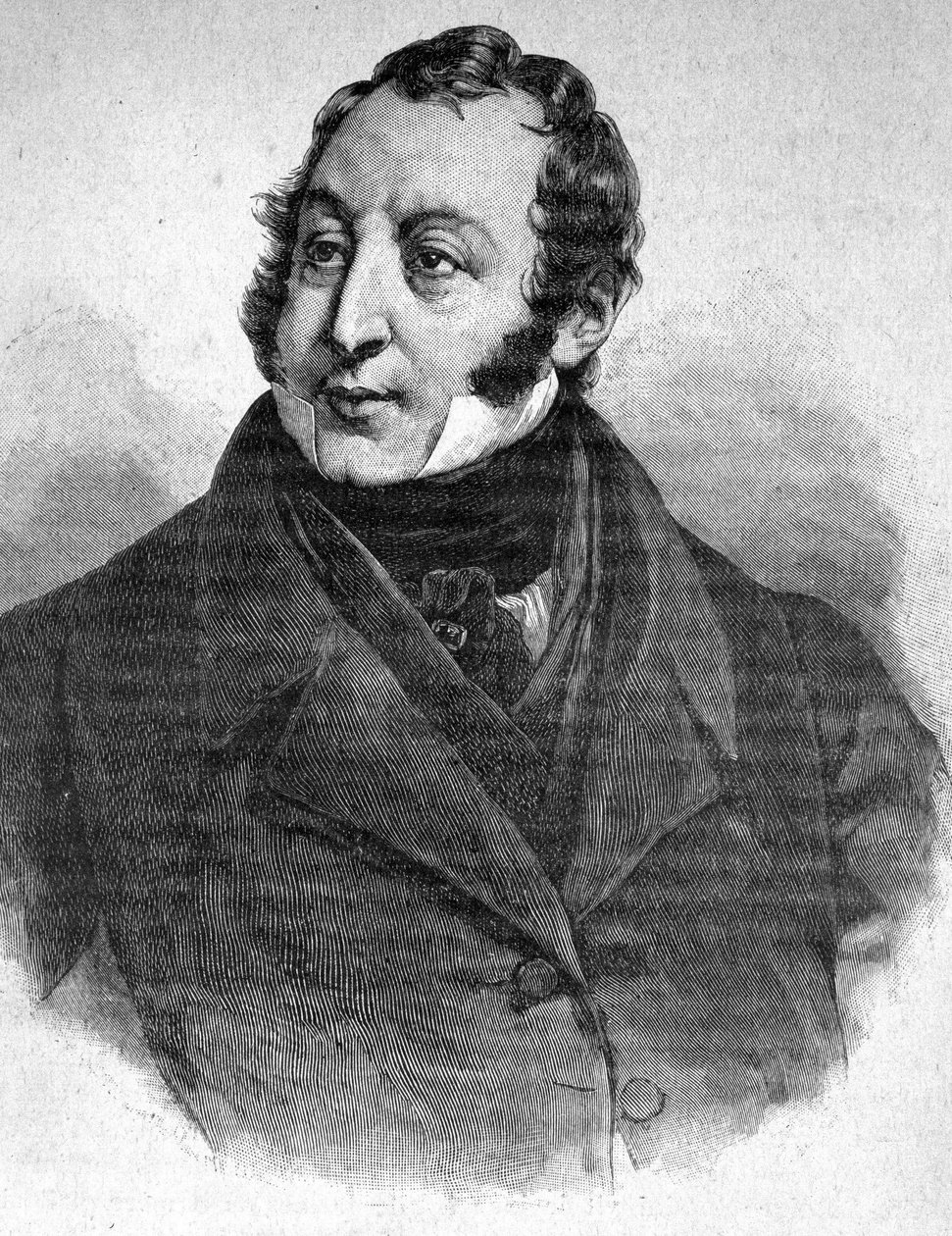 Portrét Gioacchina Rossiniho (1792-1868) - v „“ The Contemporains““, n.d. koncem 19. století. od Unknown artist
