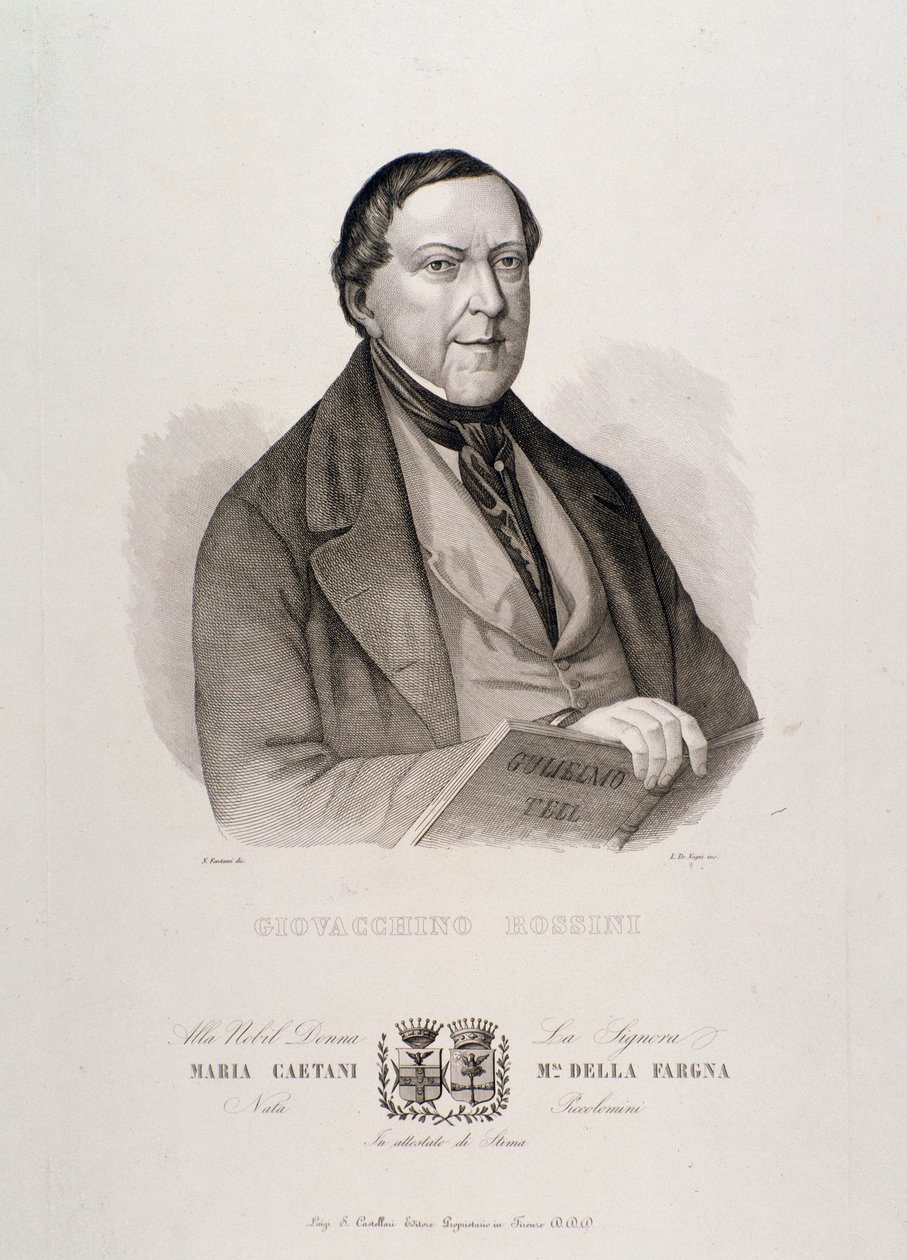 Portrét Gioacchina Rossiniho (rytina od Unknown artist