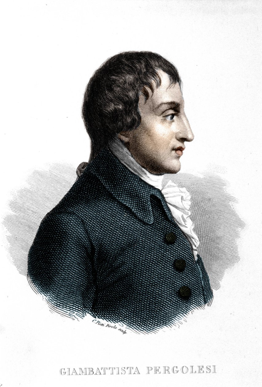 Portrét Giovanniho Battisty Pergolesiho (Jean Baptiste Pergolese, Jean-Baptiste) (1710 - 1736). od Unknown artist