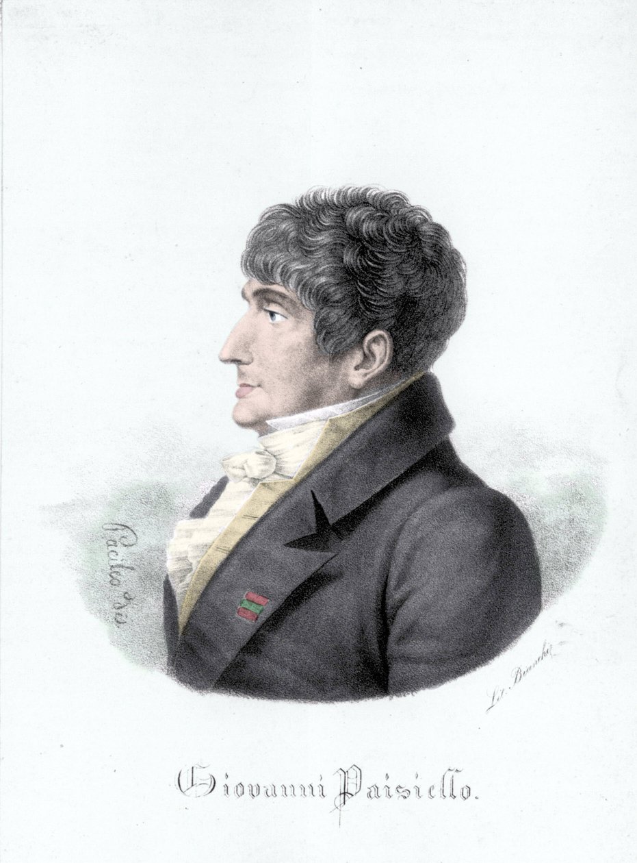 Portrét Giovanni Paisiello (nebo Paesiello nebo Paesieillo) (1740-1816), italský skladatel. Rytina 19. století od Unknown artist