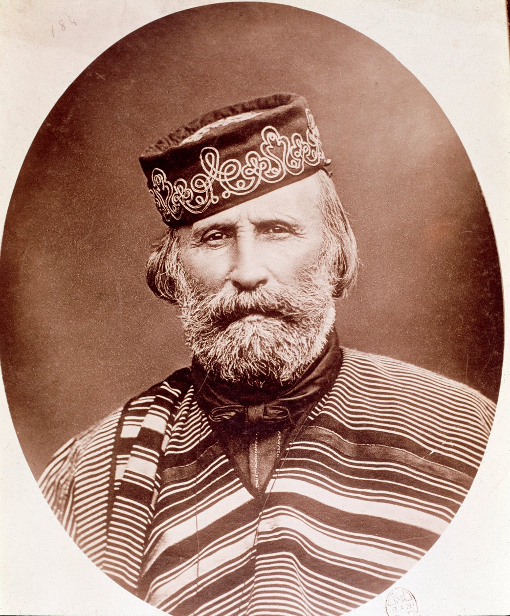 Fotografie Portrét Giuseppe Garibaldiho (1807-1882). 19. století. Milan, soukromá sbírka od Unknown artist
