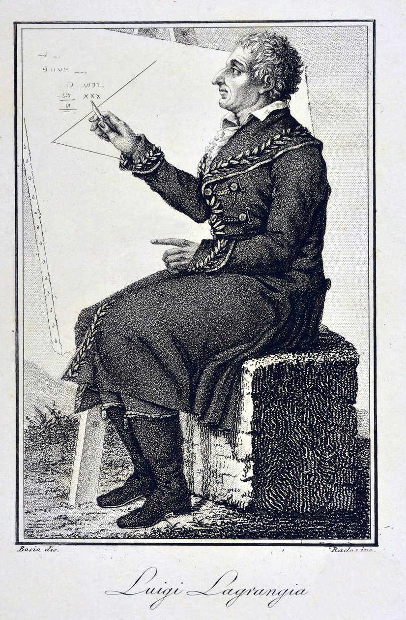 Portrét Giuseppe Ludovico De la Grange Tournier (1736 - 1813) - Portrét Josepha Louise (Joseph-Louis), hraběte z Lagrange (1736-1813), francouzského matematika od Unknown artist