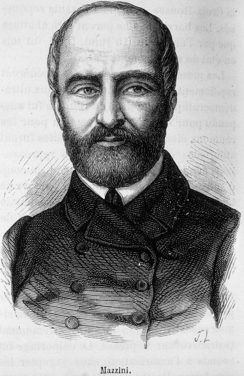 Portrét Giuseppe Mazziniho, italského patriota a revolucionáře (1805 nebo 1808 - 1872) od Unknown artist