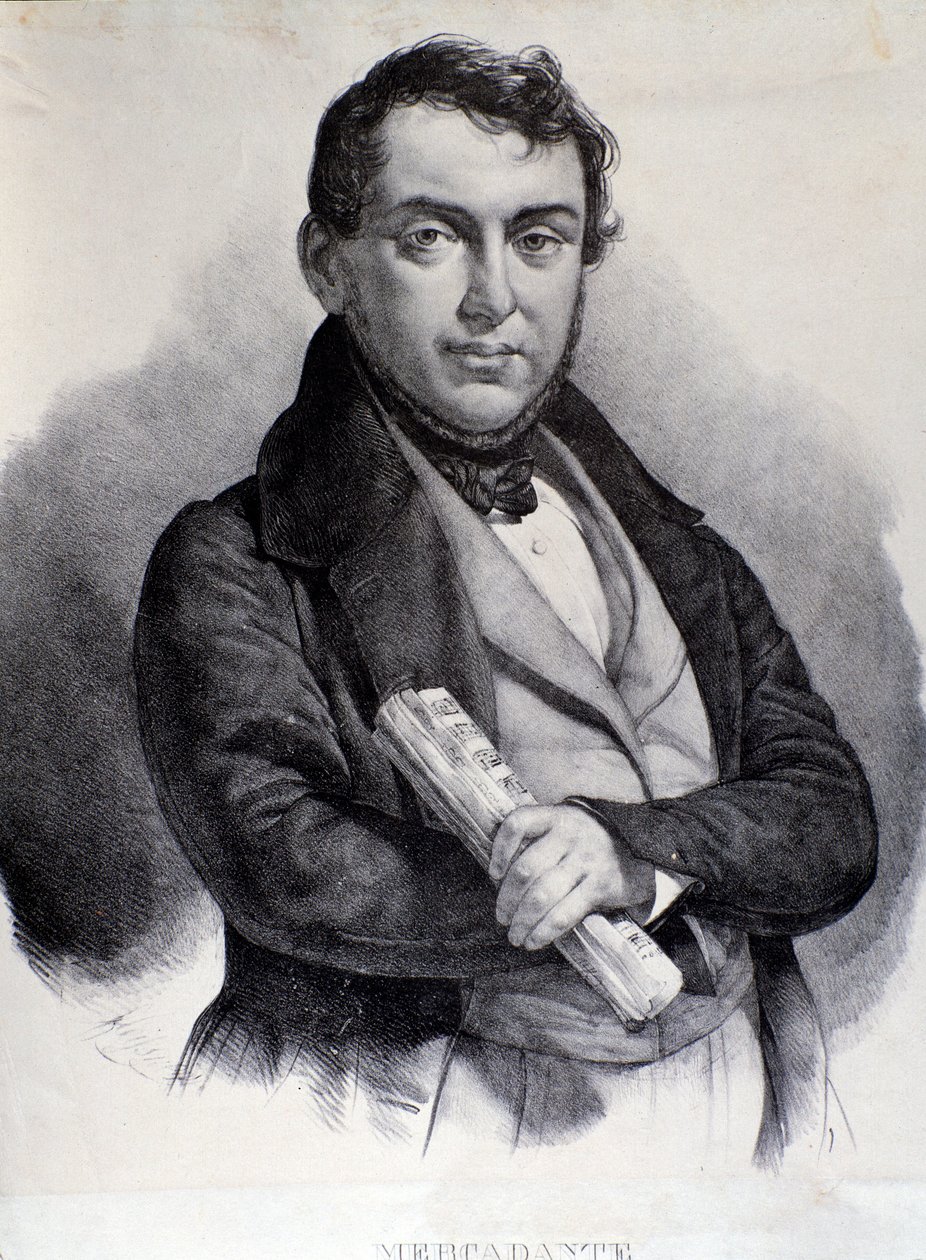 Portrét Giuseppe Saverio Mercadante (litografie) od Unknown artist