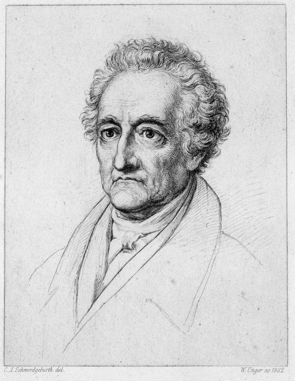 Portrét Goetha. Chromolitografie 19. století. od Unknown artist