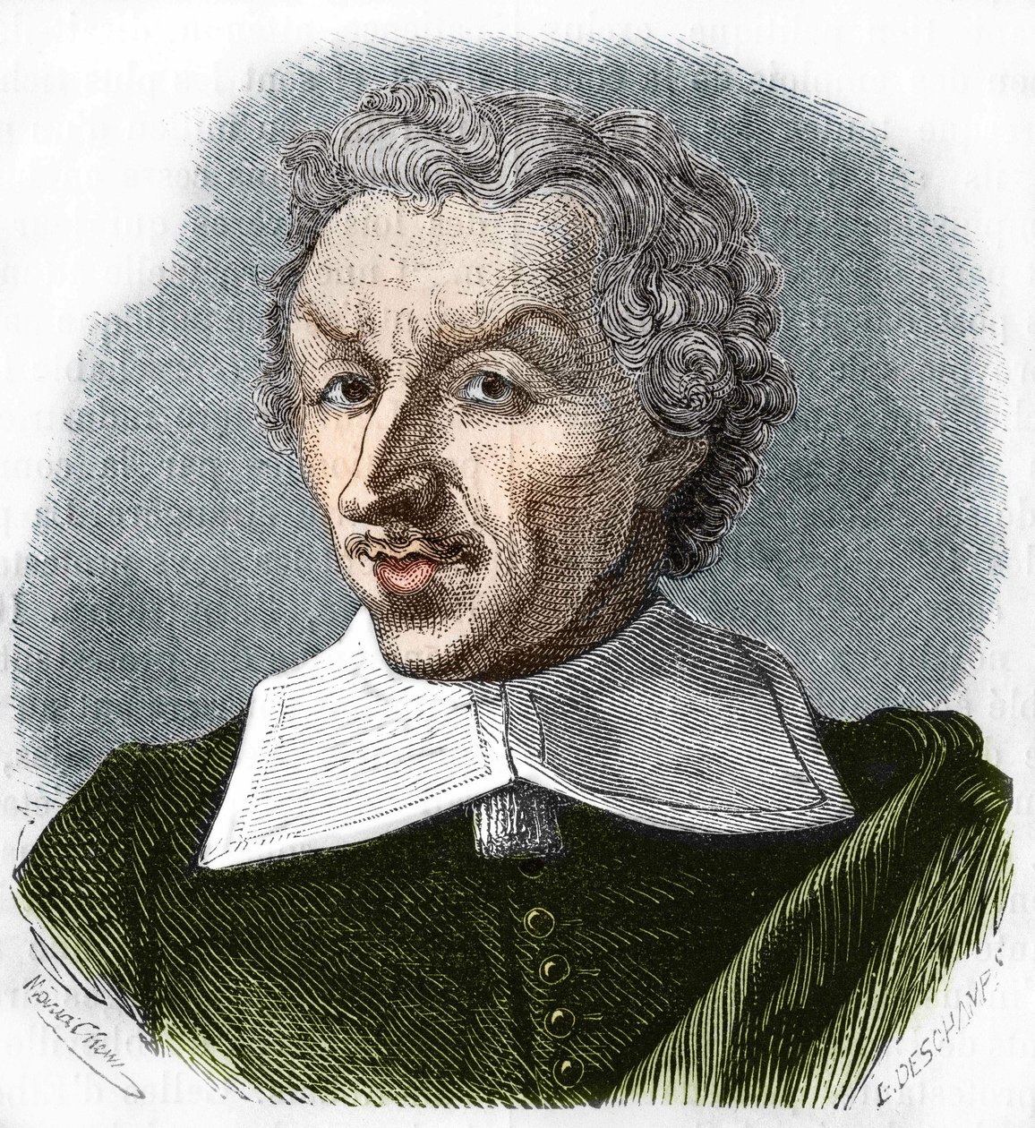 Portrét Gui (Guy) Patina. Francouzský lékař a spisovatel (1601 až 1672). Rytina z roku 1866. od Unknown artist