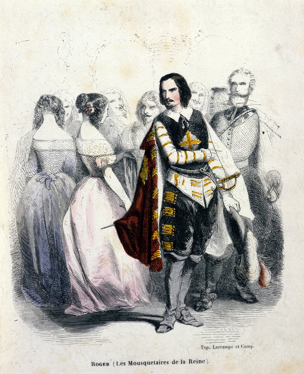 Portrét Gustava Rogera (1815 - 1879), francouzského tenoristy, ve filmu „Královni mušketýři“ od Jacquese Fromentala Halevyho od Unknown artist