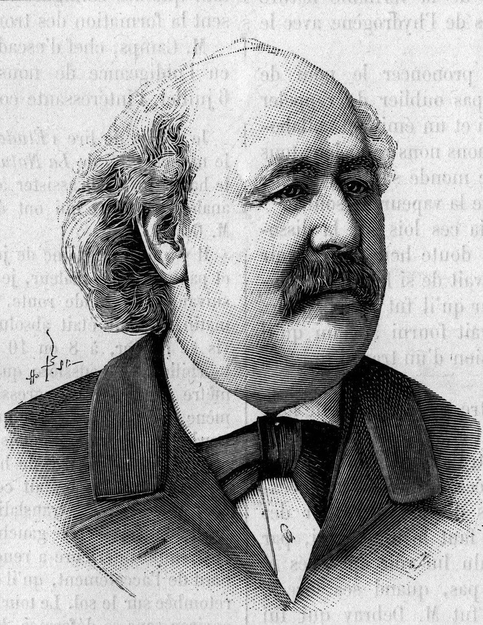 Portrét Henriho Julese Debraye (1827-1888), francouzského chemika. (Z fotografie Eugena Piroua). Gravírování v "" Přírodě: přehled věd a jejich aplikací v umění a průmyslu "" z 11. srpna 1888. od Unknown artist