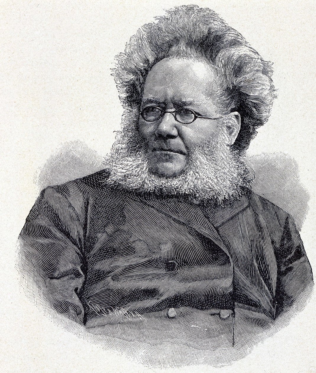 Portrét Henrika (Henriho) Johana Ibsena (1828-1906), norského básníka a dramatika, rytina 19. století od Unknown artist