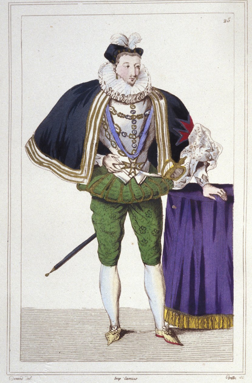Portrét Jindřicha III. (1551 - 1589), krále Francie. rytina z roku 1830 od Unknown artist
