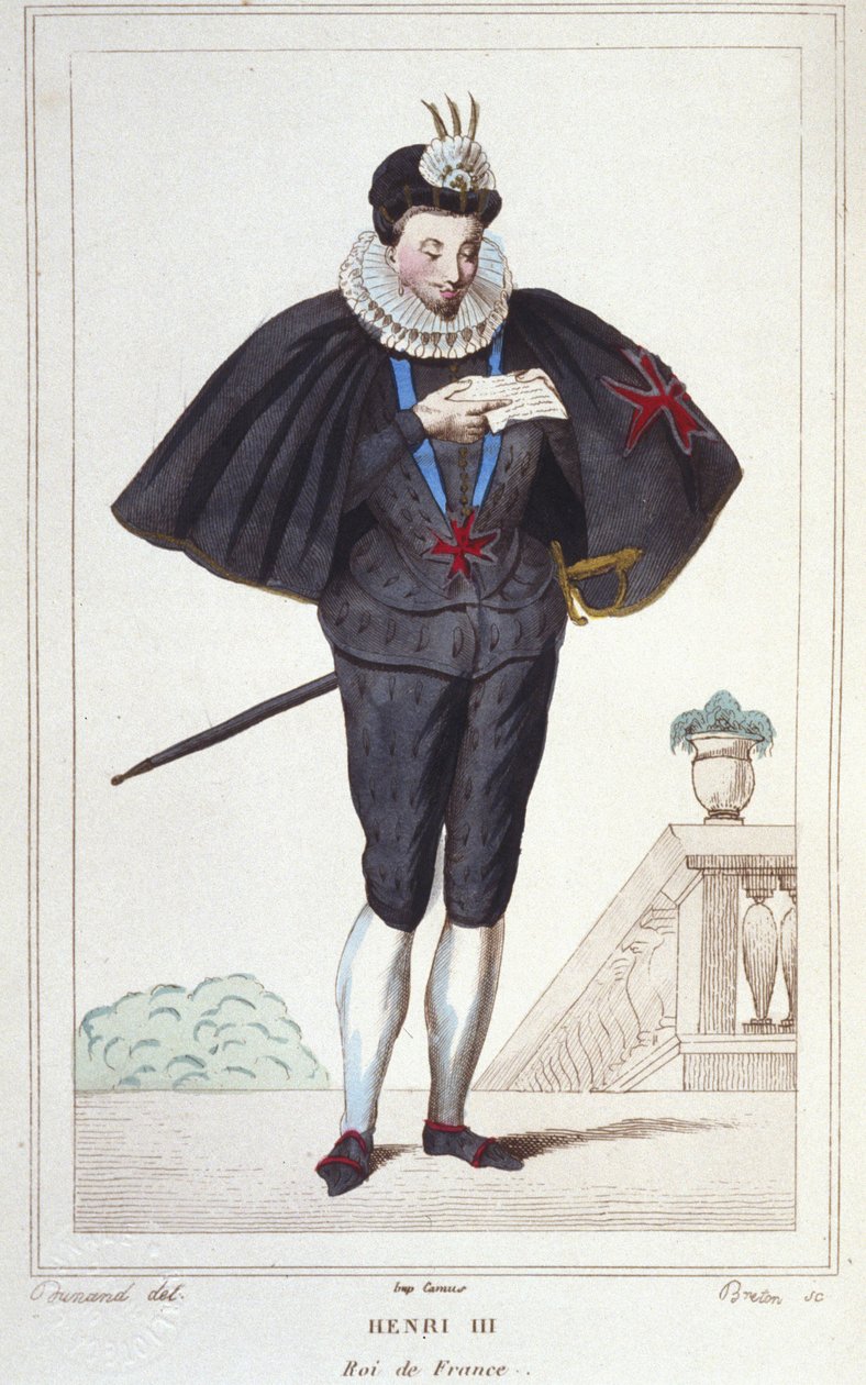 Portrét Jindřicha III. (1551 - 1589), krále Francie. rytina z roku 1830 od Unknown artist