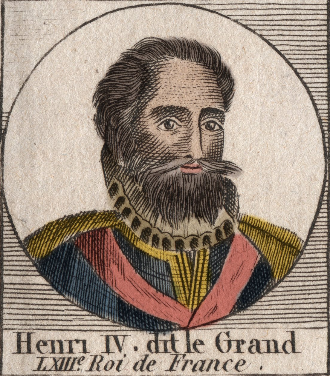 Portrét Jindřicha IV. (1553-1610) Francouzského krále - Portrét Jindřicha IV. (1553-1610) Francouzského krále - rytina z „Instruction sur l