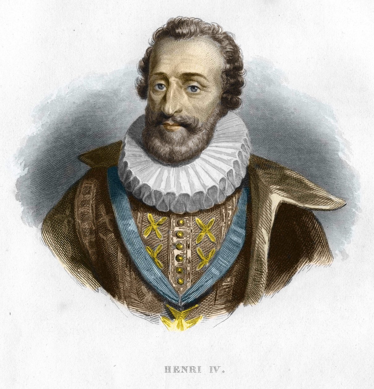Portrét Jindřicha IV. (1553 - 1610), francouzského krále, rytina 19. století od Unknown artist