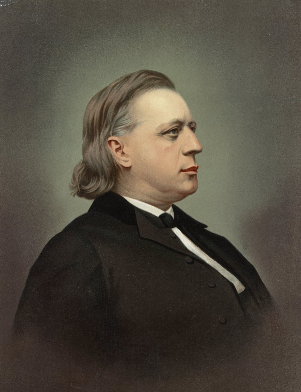 Portrét Henryho Warda Beechera (1813-1887) par Rockwood & Co. Chromolitography, c. 1871, Soukromá sbírka od Unknown artist