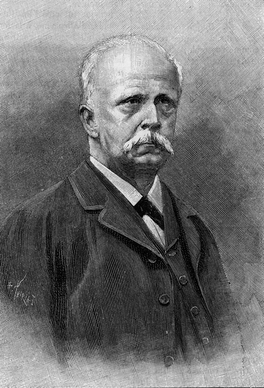 Portrét Hermanna Louise Ferdinanda von Helmholtze (1821 - 1894), německého fyzika a fyziologa. Gravírování v "" Přírodě: přehled věd a jejich aplikací v umění a průmyslu "" z 22. září 1894. od Unknown artist