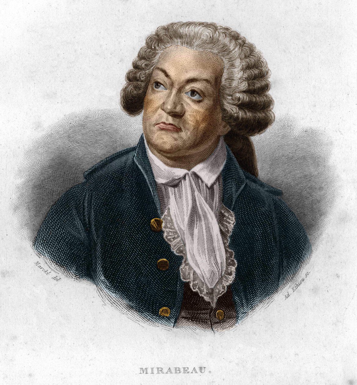 Portrét Honore Gabriel (Honore-Gabriel) Riqueti, hrabě z Mirabeau (1749-1791), francouzský politik. od Unknown artist