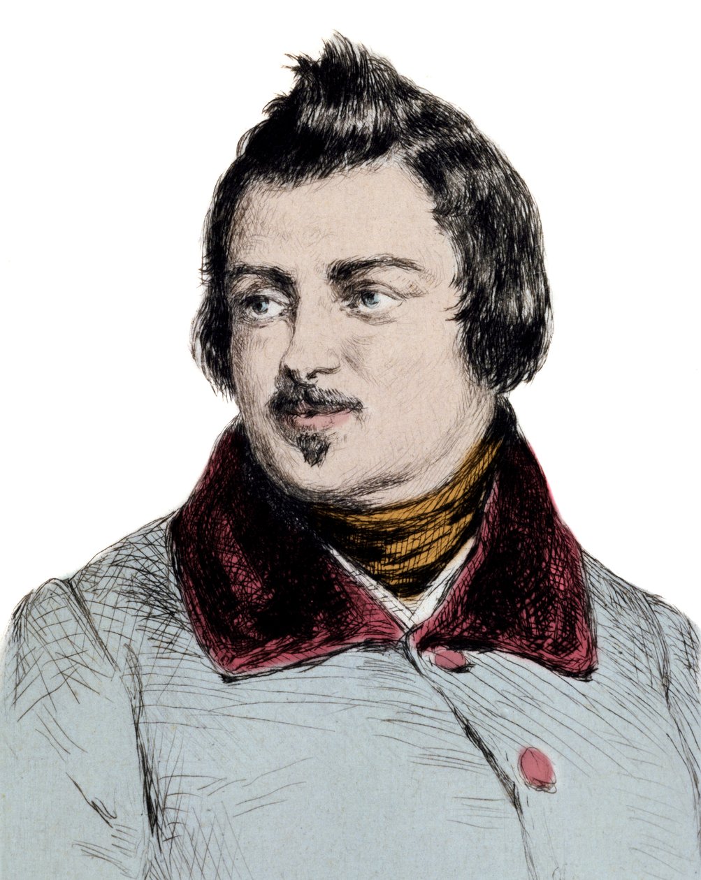 Rytina portrétu Honore de Balzac (1799-1850) anglického spisovatele od Unknown artist
