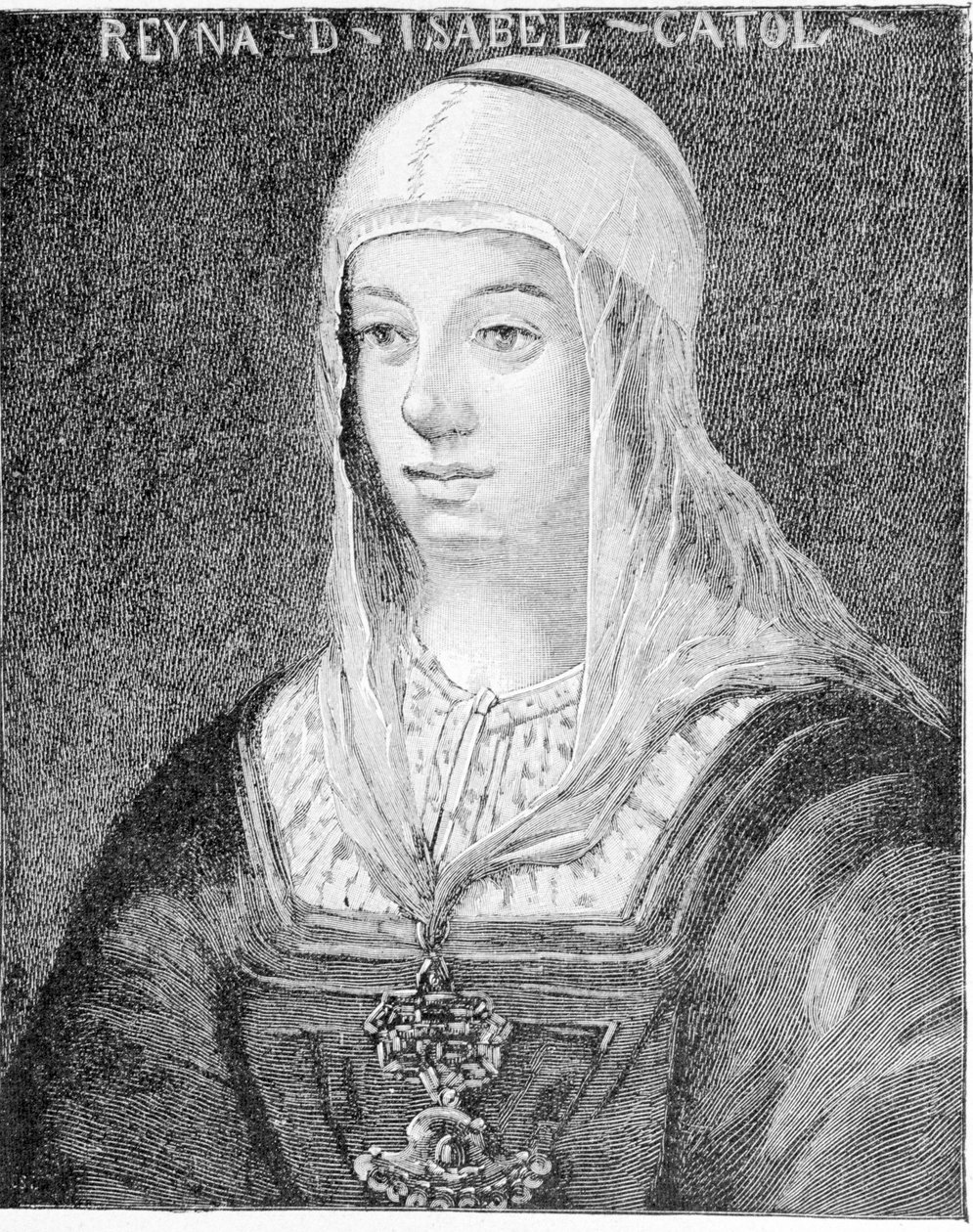 Portrét Katoličky Isabely I. (1451 - 1504), královny Kastilie. od Unknown artist