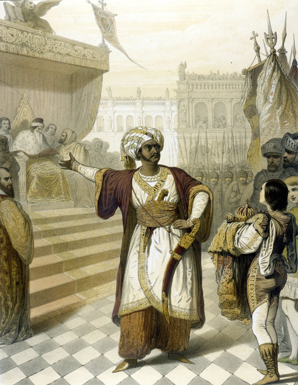 Portrét italského tenoristy Giovanniho Battisty Rubiniho (1794 - 1854) v Otello od Gioacchina Rossiniho. od Unknown artist