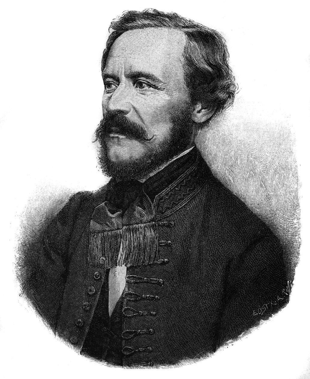 Portrét JOSEPHA Barona EOTVOSE, maďarského spisovatele a státníka - portrét od Jozsefa Eotvose, barona de Vasarosnameny (1813-1871), maďarského státníka a spisovatele. od Unknown artist