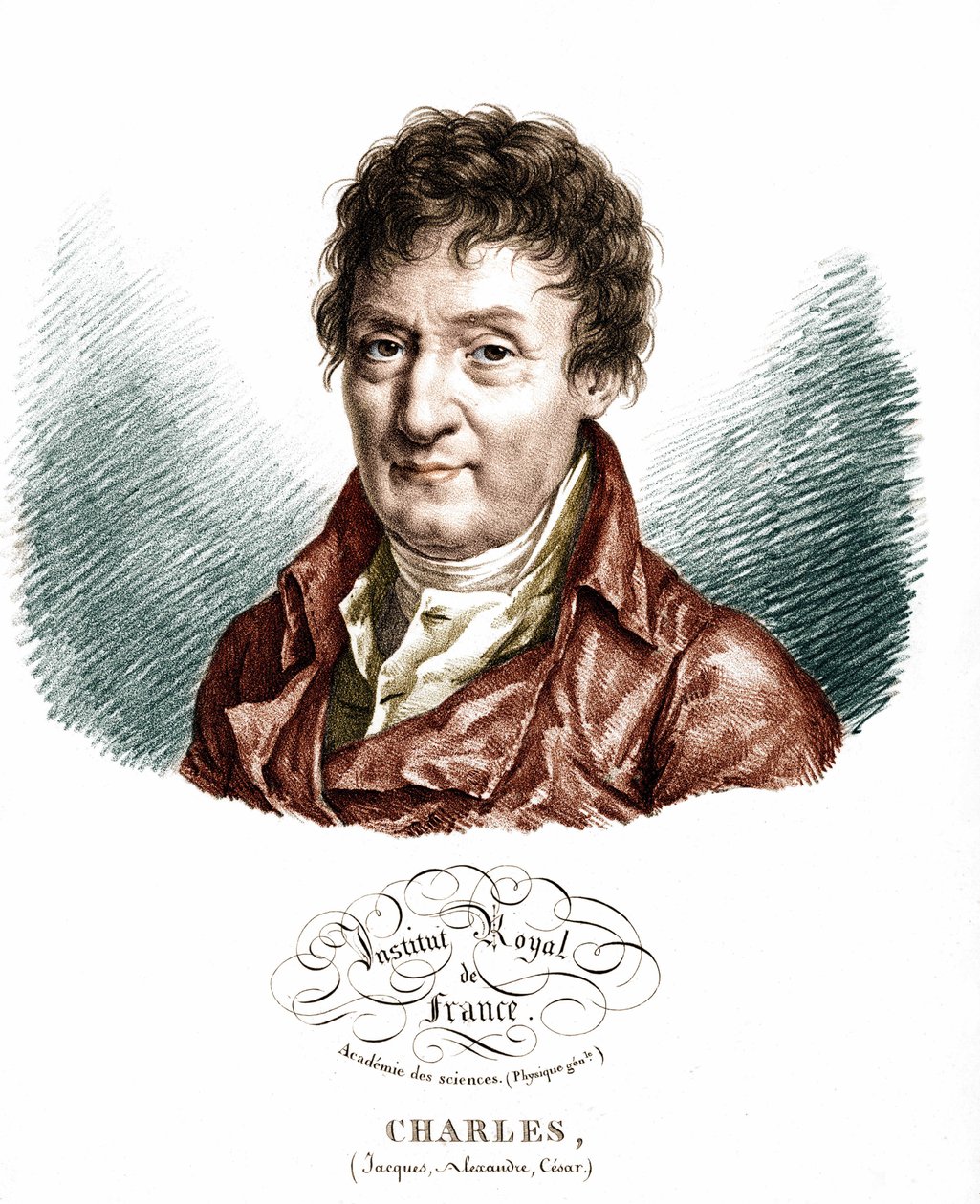 Portrét Jacques Alexandre Cesar Charles (1746-1823), francouzský fyzik. od Unknown artist