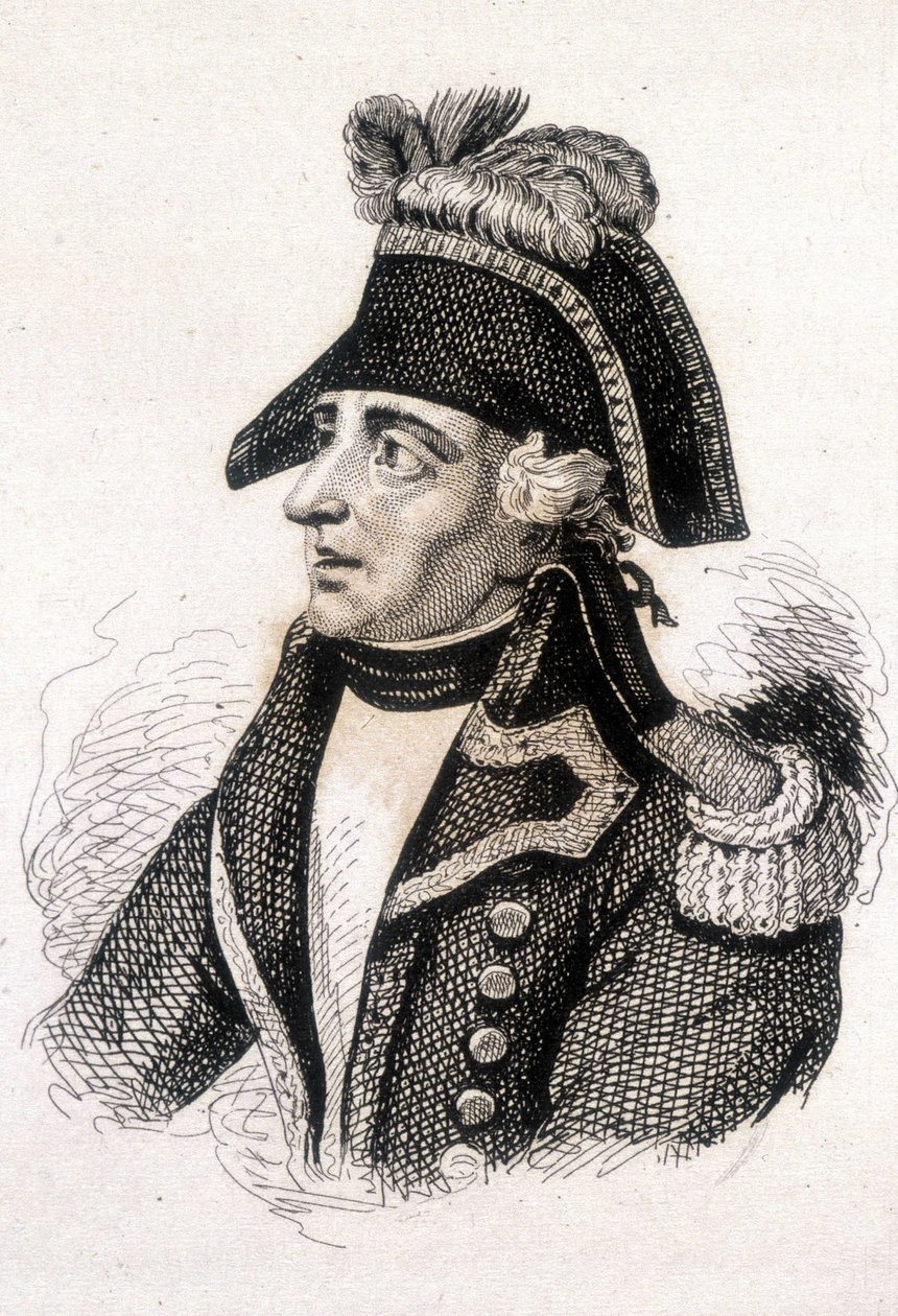 Portrét Jacques Francois Coquille, dit Dugommier (1739 - 1794), francouzský generál. Rytina 19. století. od Unknown artist