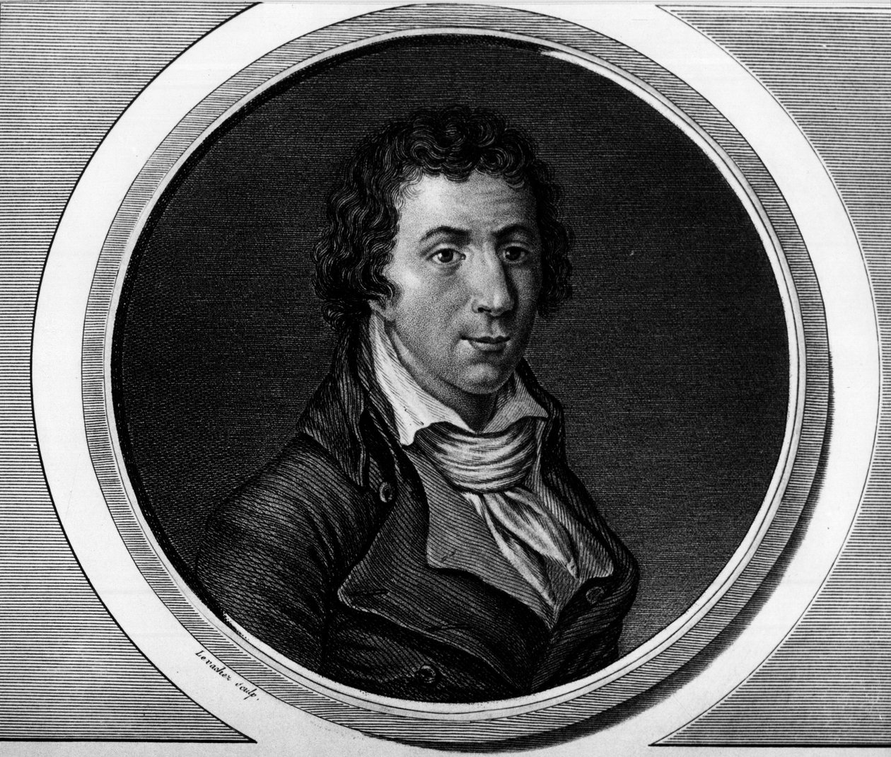 Portrét Jacquese Pierra Brissota dit Brissot de Warville (1754-1793), zástupce Národního shromáždění. Rytina v „“ Kompletní sbírka historických obrazů francouzské revoluce, ve třech svazcích.“““ 1804. od Unknown artist