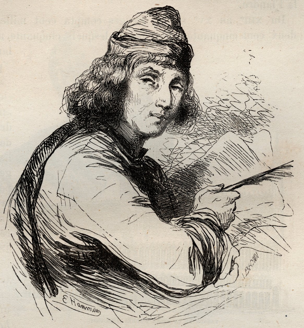 Portrét Jacquese van Maerlanta (Jacob van Maerlant) (1240-1300) vlámský spisovatel. Rytina z roku 1868 v „Histoire de Belgique od primitivních dob do konce vlády Leopolda I.““ od Theodora Justeho (1818-1888). Soukromá sbírka. od Unknown artist