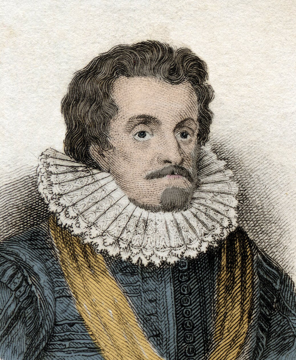Portrét Jakuba I. (Jakub 1. Stuart) (1566-1625), anglický a irský král (nebo Jakub VI. (nebo Jakub VI.), skotský král) Rytina z 19. století. od Unknown artist