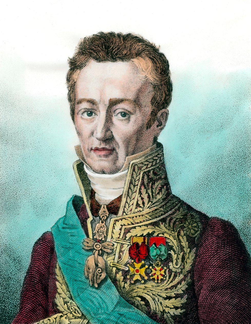 Portrét Jean Baptiste (Jean-Baptiste), Comte de Villele (1773-1854) francouzský politik Rytina 19. století Soukromá sbírka od Unknown artist