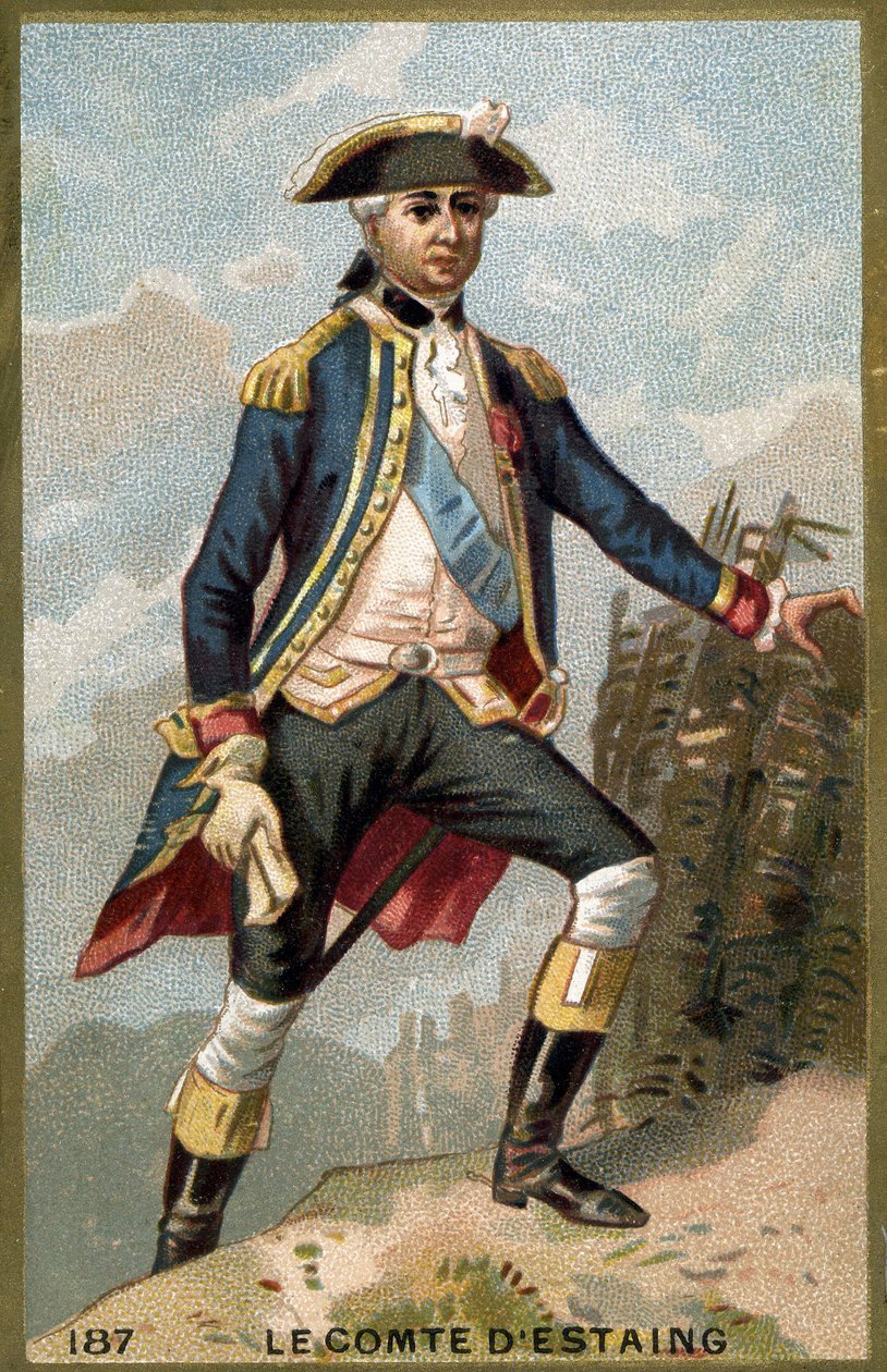 Portrét Jean Baptiste, hrabě z Estaing (1729 - 1794), francouzský admirál. Chromolitografie 19. století. od Unknown artist