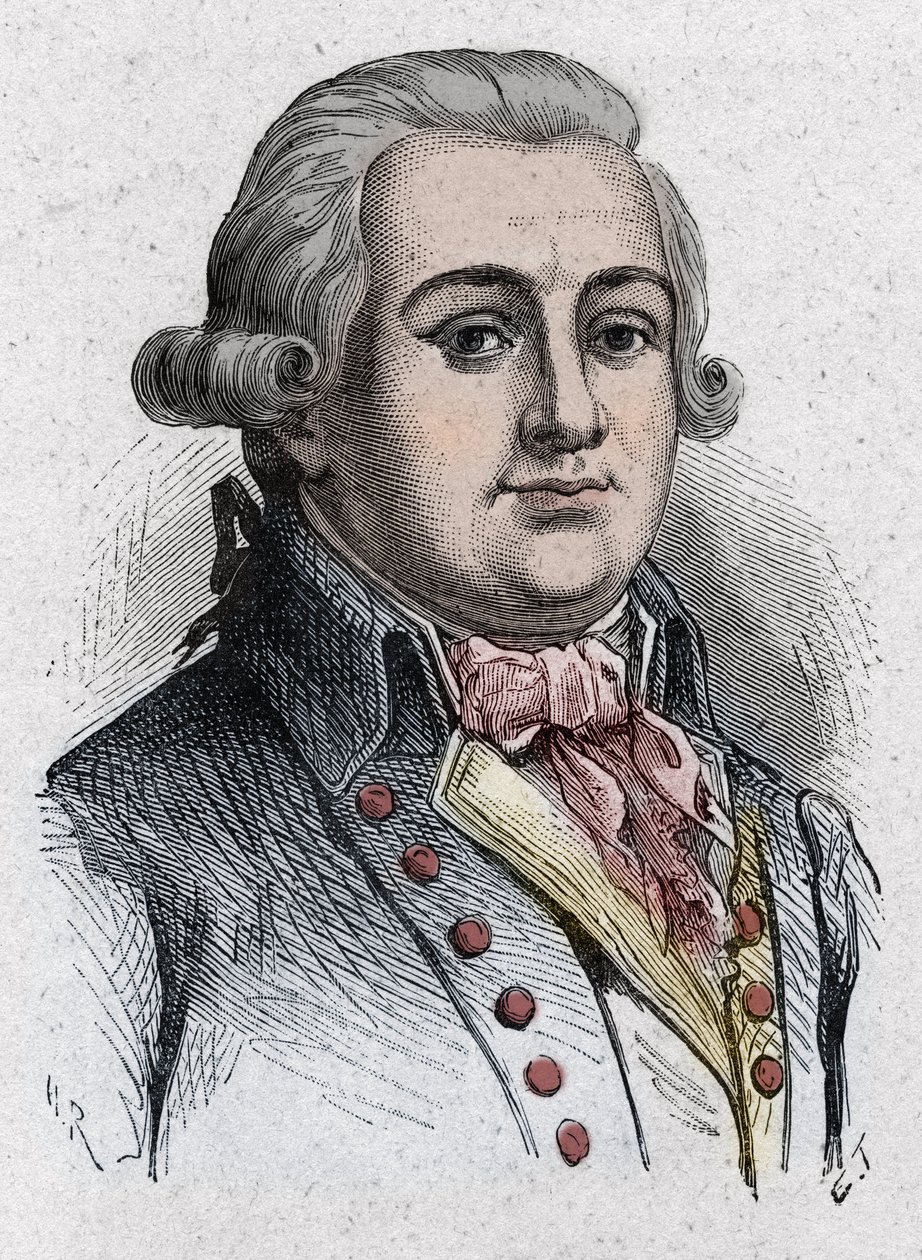 Portrét Jean Francois (Jean-Francois) Delacroix, dit Lacroix francouzský politik (1754-1794). Rytina z roku 1889. od Unknown artist