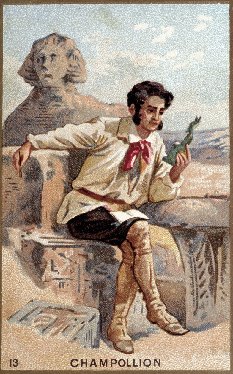 Portrét Jeana Françoise (Jean-Francoise) Champolliona, dit le Jeune (1790 - 1832) francouzský egyptolog. Chromolitografie 19. století. od Unknown artist