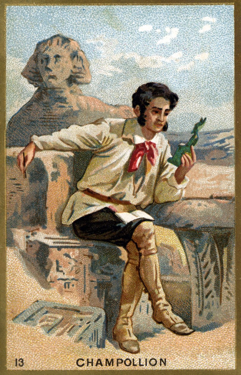 Portrét Jeana Françoise (Jean-Francoise) Champolliona, dit le Jeune (1790 - 1832) francouzský egyptolog. Chromolitografie 19. století. od Unknown artist
