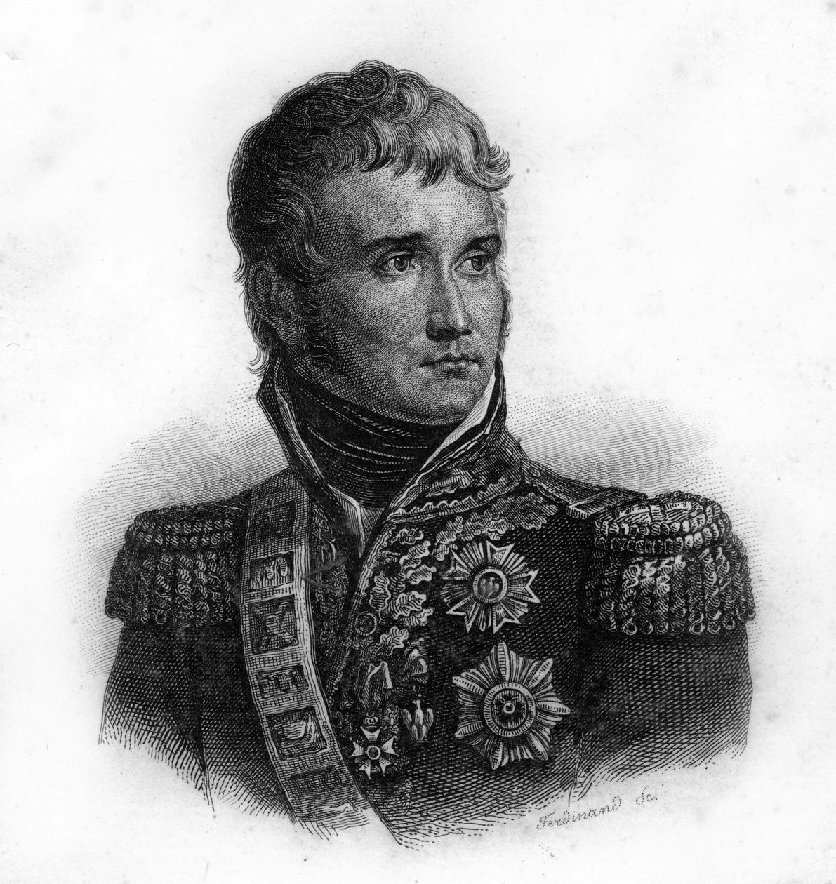 Portrét Jeana Lannese, vévody z Montebella (1769 - 1809) maršála Francie, rytina z 19. od Unknown artist
