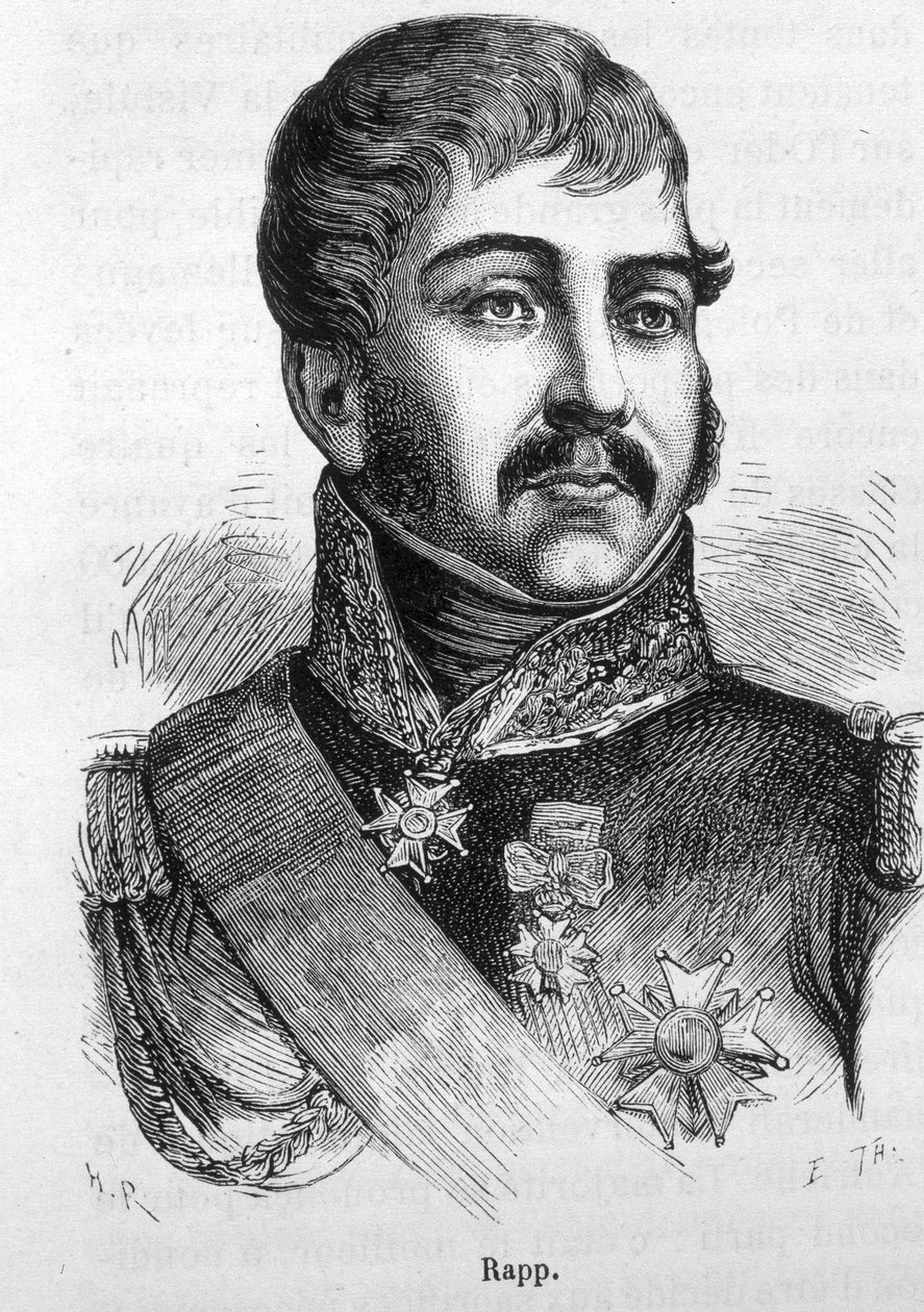 Portrét Jeana Rappa (1772 - 1821). Rytina konce 19. století v „Histoire de France““ od H. Martina. od Unknown artist