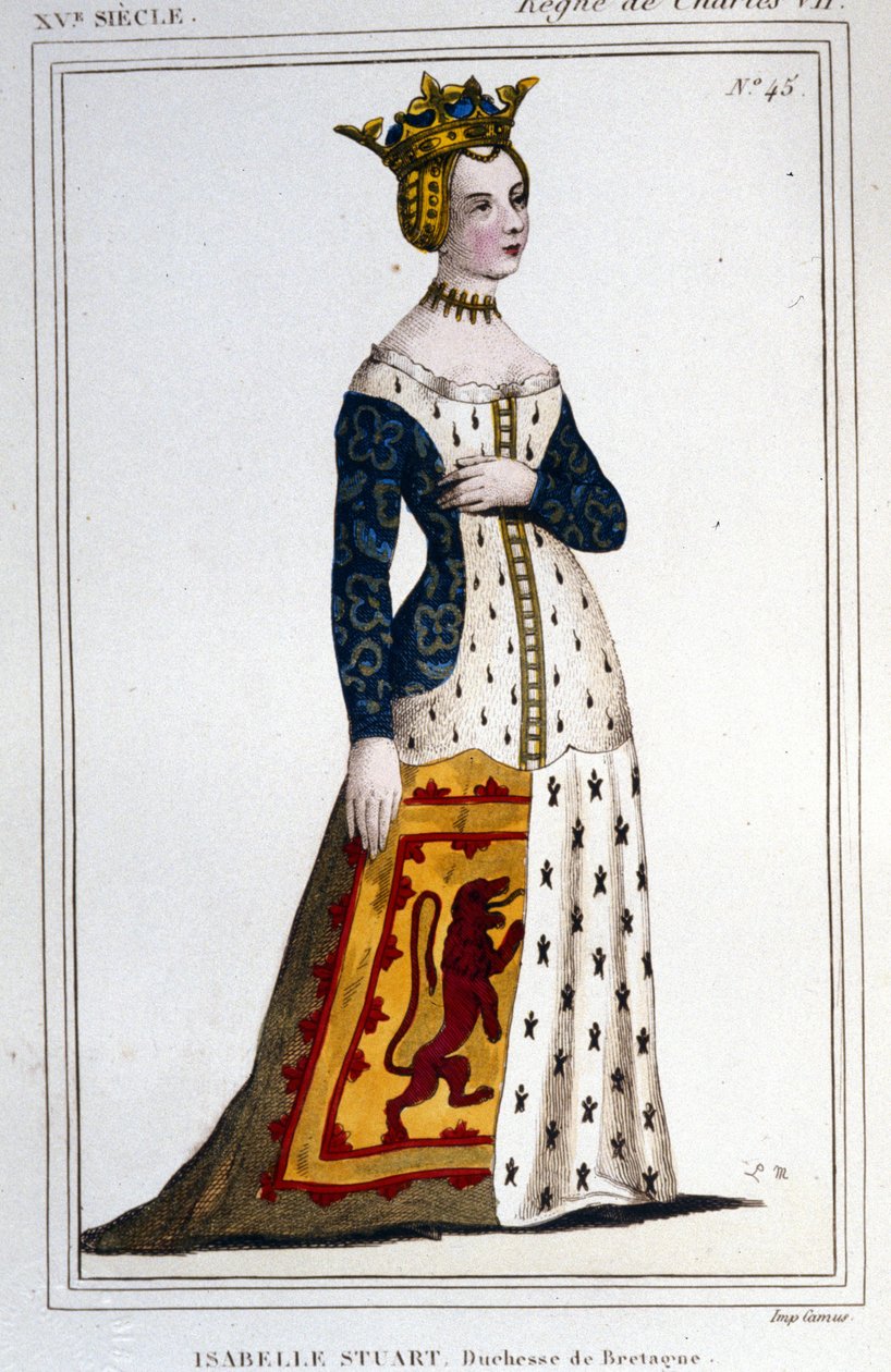 Portrét Jeanne - Isabelle Stuart (1426 - 1494/9), vévodkyně z Bretaně. od Unknown artist