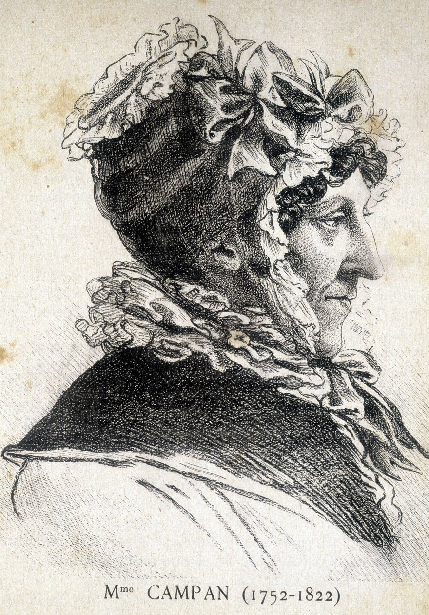 Portrét Jeanne Louise Henriette Genest, Madame Campan (1752 - 1822), francouzská vychovatelka - v „“Les Contemporains“, n. d. koncem 19. století. od Unknown artist
