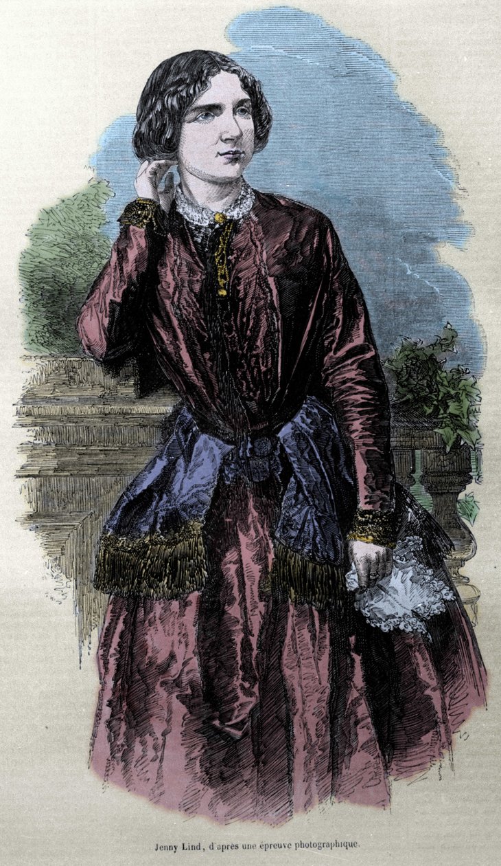Portrét Jenny Lind (1820-1887), švédské zpěvačky. od Unknown artist