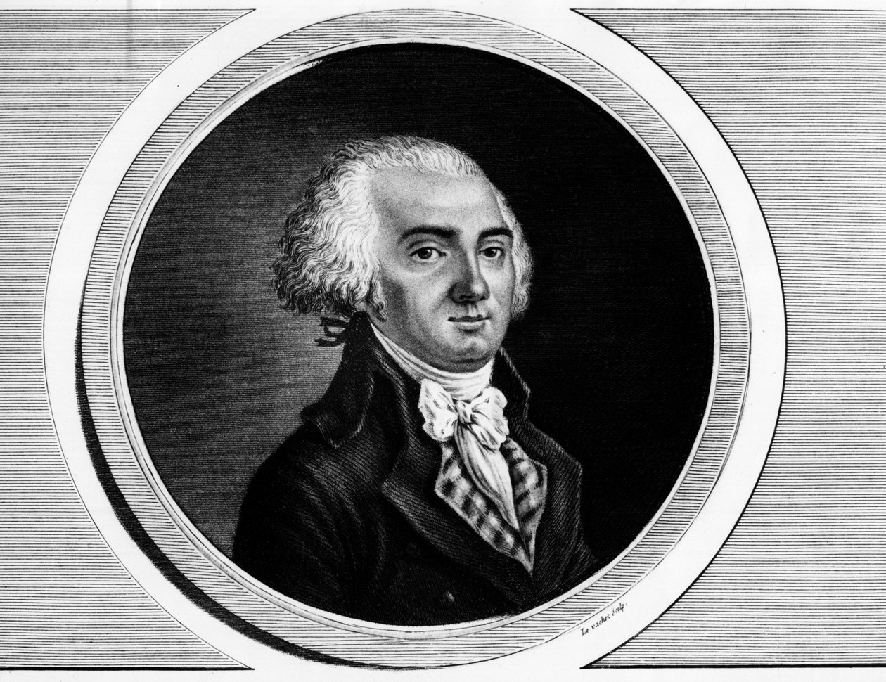 Portrét Jeroma Petiona de Villeneuve (1759-1793), předseda Konventu a generální člen států. Rytina v „“ Kompletní sbírka historických obrazů francouzské revoluce, ve třech svazcích.“““ 1804. od Unknown artist