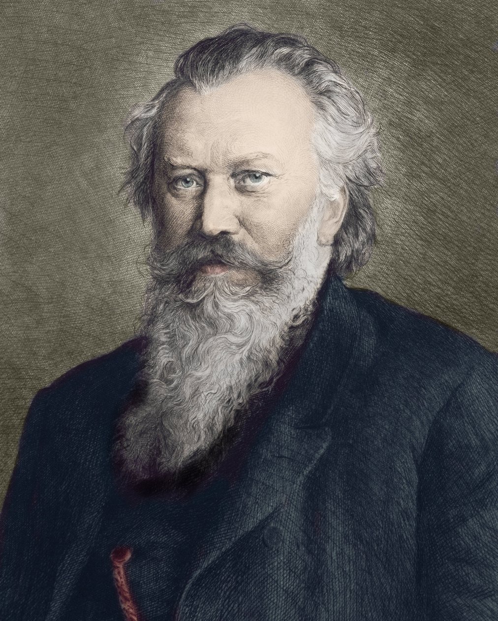 Portrét Johannese Brahmse (1833 - 1897), německého skladatele, klavíristy a dirigenta - od Unknown artist