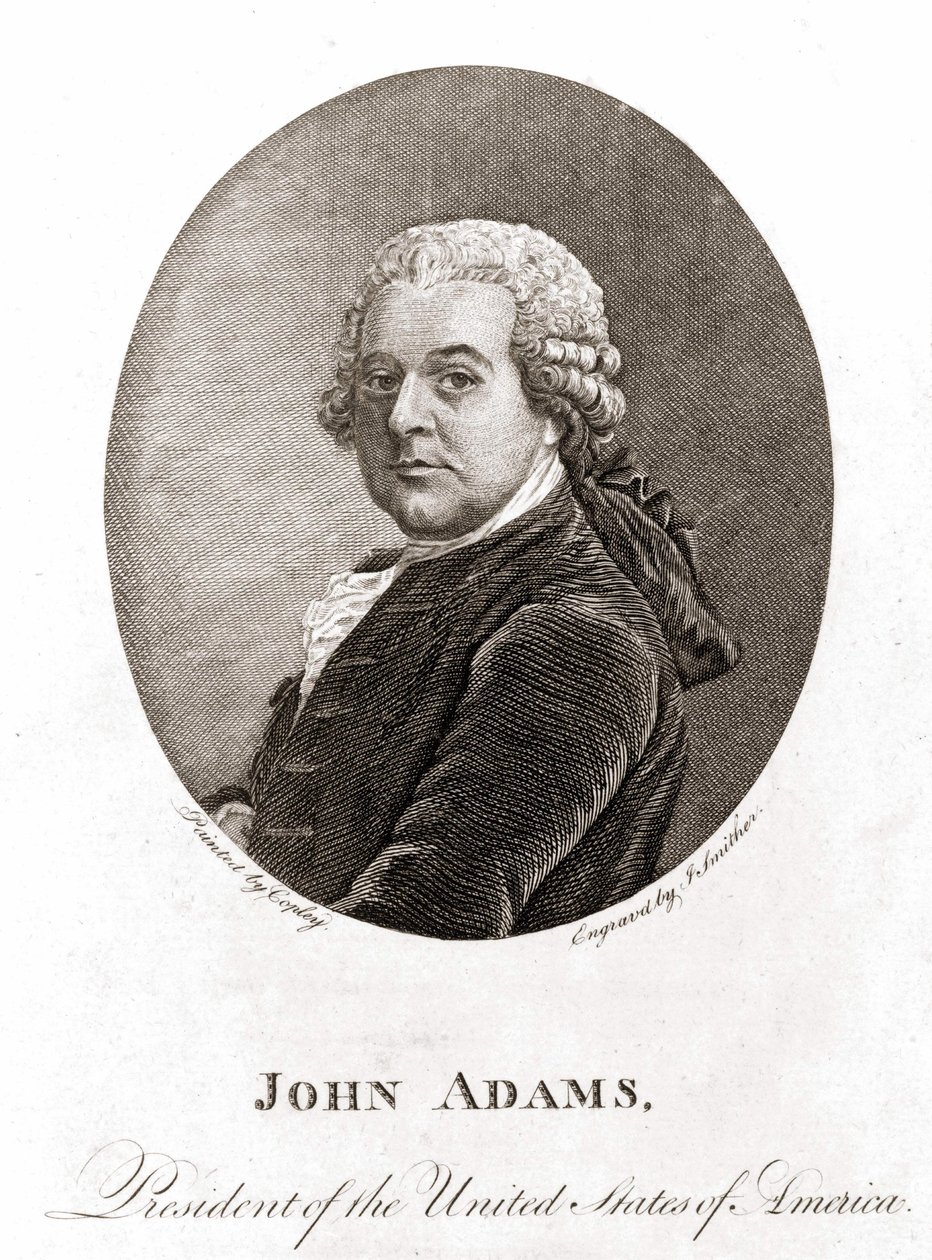 Portrét Johna Adamse (1735 - 1826), 2. prezidenta Spojených států amerických (1797 - 1801). Gravírování sd. 19. století. od Unknown artist