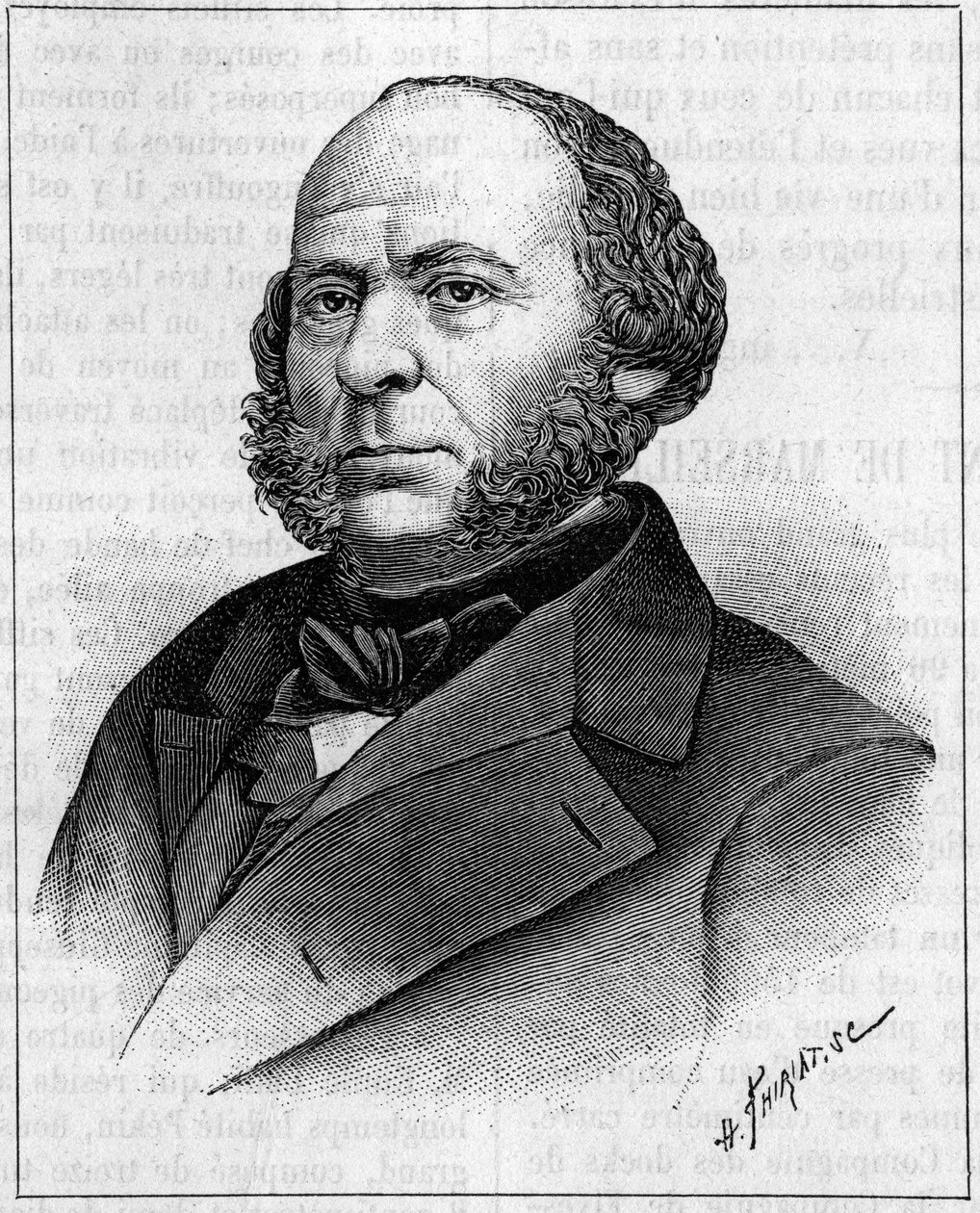 Portrét Johna Ericssona (1803-1889), amerického inženýra a vynálezce švédského původu. Rytina v „“ Přírodě: přehled věd a jejich aplikací v umění a průmyslu ““ z 27. dubna 1889. od Unknown artist