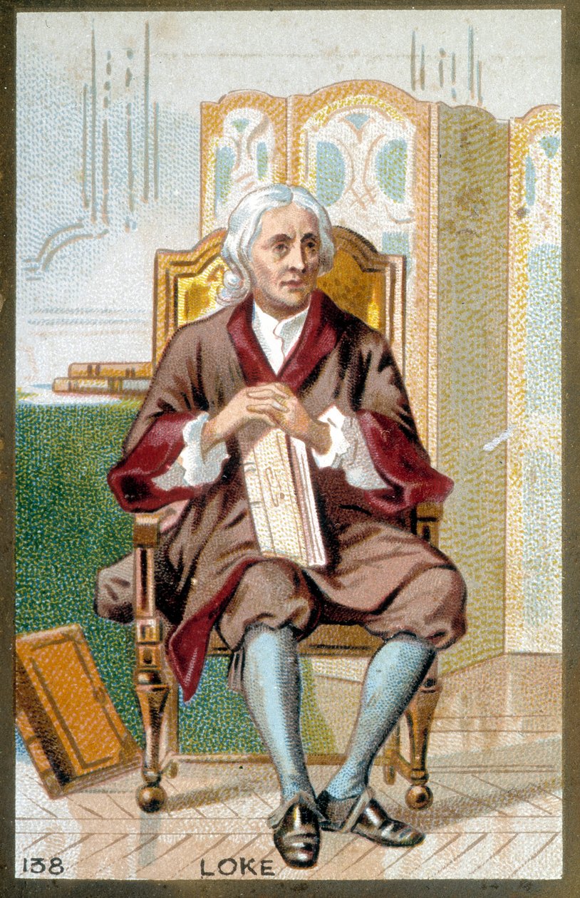 Portrét Johna Locka (1632-1704), anglického filozofa. Chromolitografie 19. století. od Unknown artist