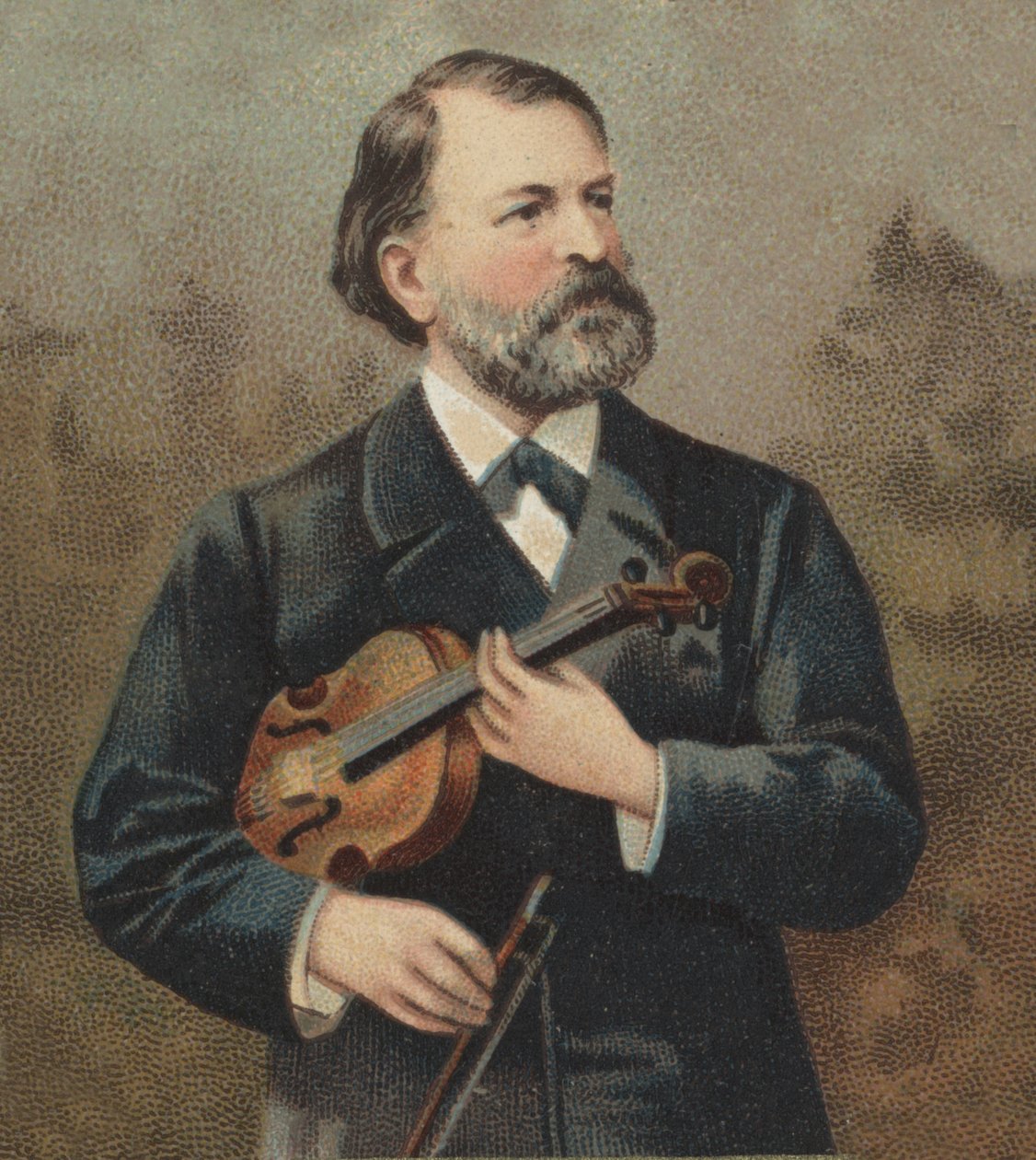Portrét Josepha (Jose) Joachima (1831 -1907), maďarského (rakousko-uherského) houslisty a skladatele židovského původu. od Unknown artist