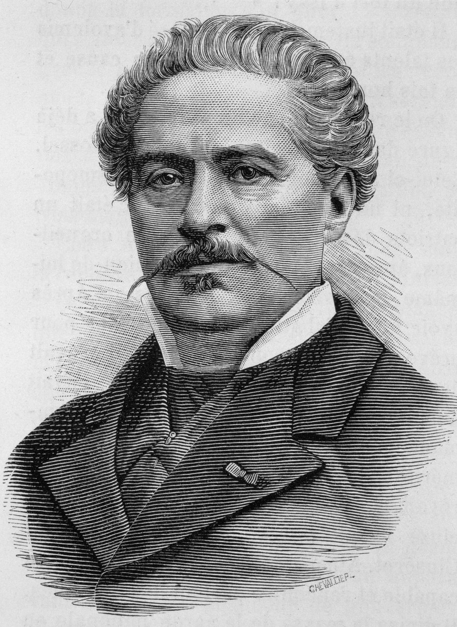 Portrét Julese Ducatela. 19. století rytina. od Unknown artist