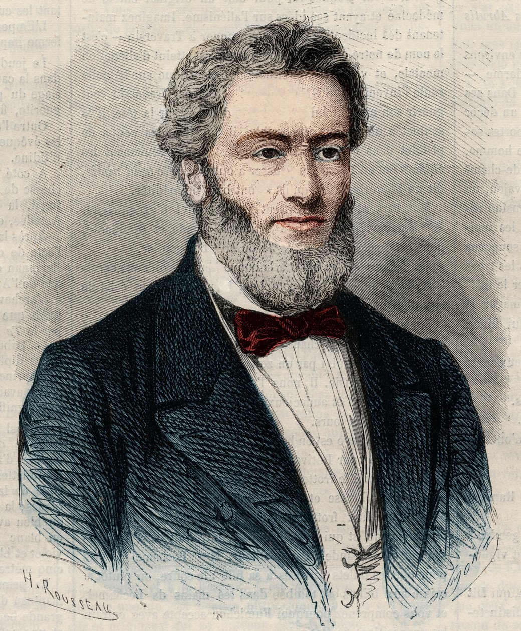 Portrét Julese Favrea (1809-1880), francouzského politika a právníka. Gravírování v „“L