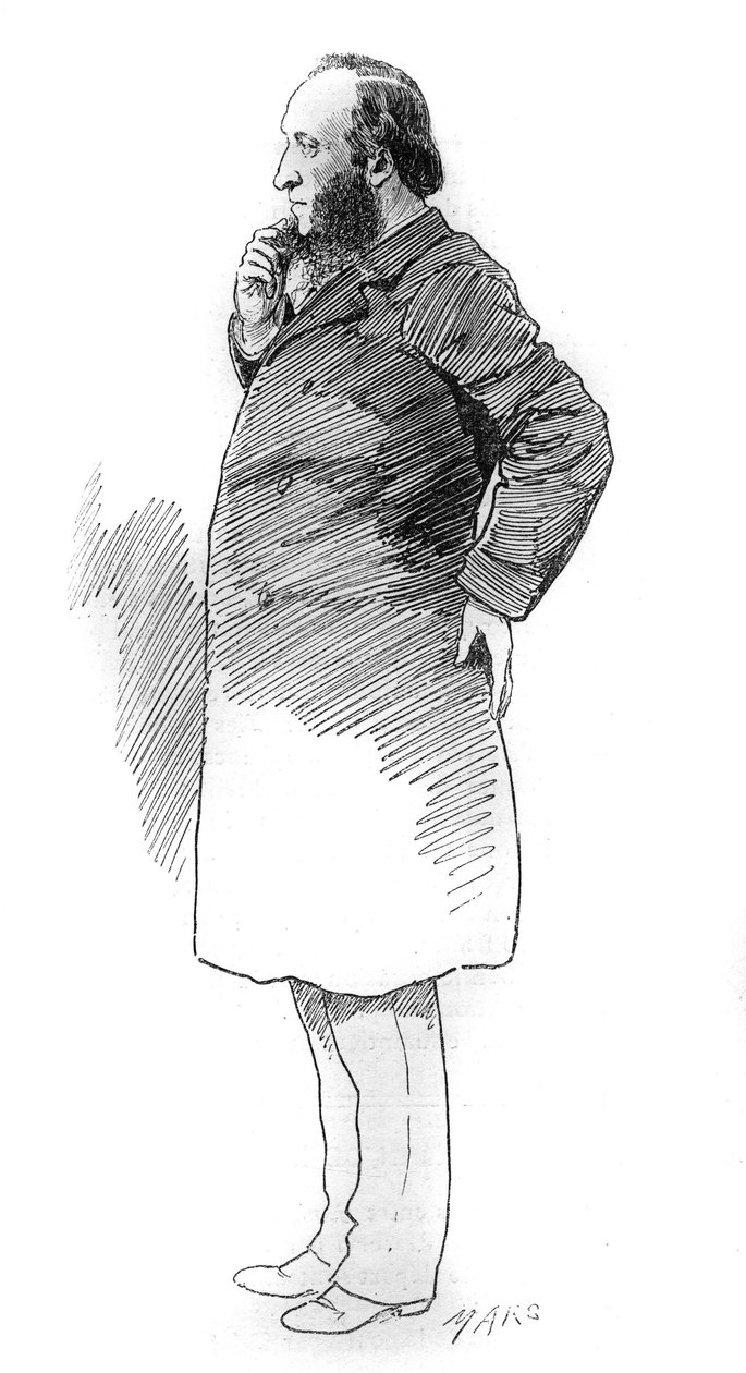 Portrét Julese Ferryho (1832-1893), francouzského politika, předsedy Rady ministrů. Gravírování v „“Le Monde Illustré““ od Unknown artist