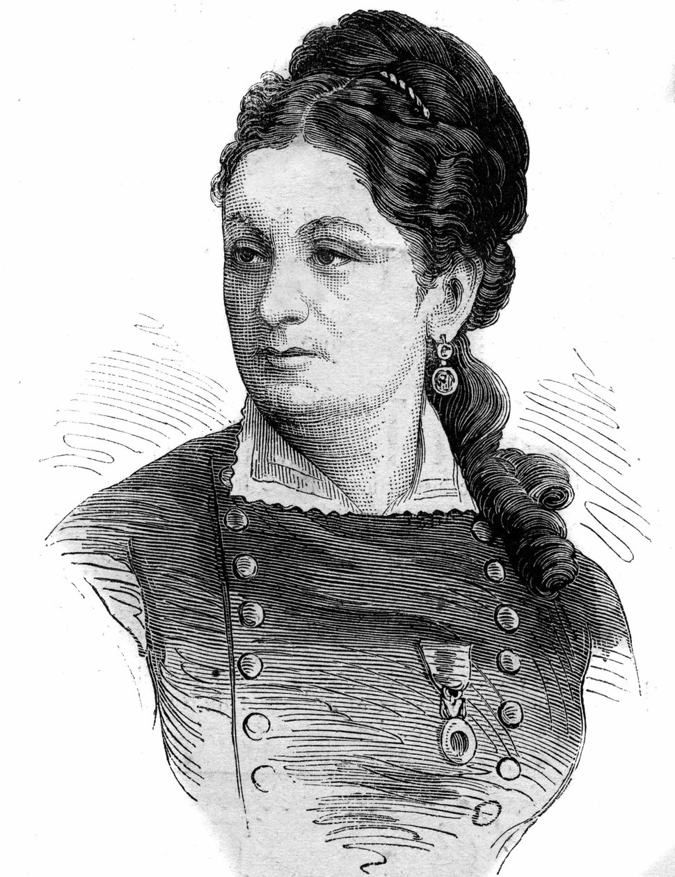 Portrét Juliette Dodu (1848-1909) hrdinky války z roku 1870. od Unknown artist